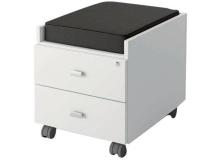 Cassettiera  con serratura Linea operativa Witoffice - bianco / cuscino nero - 41,7 cm - 54 cm - 45 cm