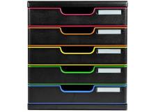 Cassettiere Modulo A4 Exacompta - 5 - nero/arlecchino - nero/arlecchino - 5,4 cm - 5,4 cm - 301914D