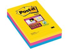 Foglietti Post-it&reg; Super Sticky Formato XXL a righe (conf.3)