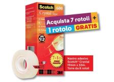 Value Pack nastro adesivo Crystal Scotch&reg; 600 - 19 mm x 33 m - VP 8RT  CRYSTAL 600 (conf.7+1)