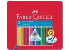 Matite Colorate Acquerellabili Colour Grip Faber Castell - Astuccio Metallo - 112423 (Conf.24)