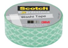 Nastri adesivi Scotch&reg; Expression Tape - 15 mm x 10 m - azzurro e bianco - C314-P38