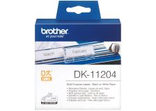 Etichette Brother DK11204 nero-bianco - 744735