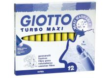 Pennarelli Turbo Giotto - Turbo Maxi punta larga - 1-3 mm - giallo - 456002 (conf.12)