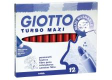 Pennarelli Turbo Giotto - Turbo Maxi punta larga - 1-3 mm - rosso - 456011 (conf.12)