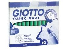 Pennarelli Turbo Giotto - Turbo Maxi punta larga - 1-3 mm - verde chiaro - 456018 (conf.12)