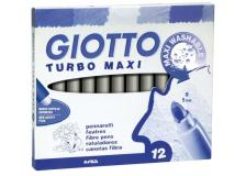 Pennarelli Turbo Giotto - Turbo Maxi punta larga - 1-3 mm - grigio - 456025 (conf.12)