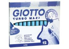 Pennarelli Turbo Giotto - Turbo Maxi punta larga - 1-3 mm - azzurro - 456028 (conf.12)