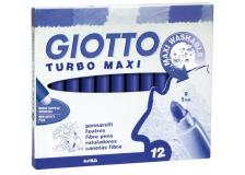 Pennarelli Turbo Giotto - Turbo Maxi punta larga - 1-3 mm - blu - 456032 (conf.12)