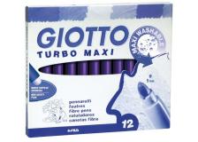 Pennarelli Turbo Giotto - Turbo Maxi punta larga - 1-3 mm - violetto - 456035 (conf.12)