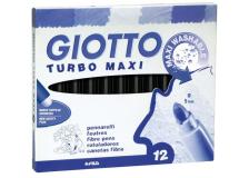 Pennarelli Turbo Giotto - Turbo Maxi punta larga - 1-3 mm - nero - 456036 (conf.12)