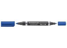 Marcatore Lumocolor&reg; permanent duo Staedtler - 0,6-1,5 mm - blu - 348-3