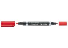 Marcatore Lumocolor&reg; permanent duo Staedtler - 0,6-1,5 mm - rosso - 348-2