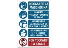 Etichetta 20x30cm con disposizioni igieniche generali - D02451