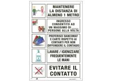 Cartello alluminio 33,3x47cm con disposizioni comportamentali generali - D02453