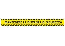 Conf. 5 adesivi da terra L90xH10cm "MANTENERE LA DISTANZA DI SICUREZZA" - D02457