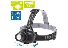 Lampada LED frontale nera, focus regolabile, batterie 3*AAA (non incluse) - 102701LWQ - D02549