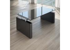 Tavolo riunione Linekit Giano Cristallo Nero con struttura di colore nero - T5520GNENE - D02660
