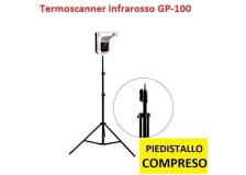 Termoscanner infrarosso GP-100 contactless rapid test con piedistallo regolabile compreso - D03622