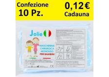 Mascherina BAMBINO tipo chirurgica monouso a 3 veli blu made in Italy - D06685