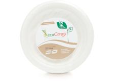 Eco piatti bio-compostabile linea everyday - piatto dessert/frutta canna da zucchero 18 cm - D07198