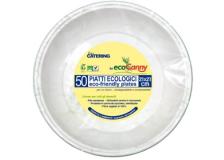 Eco piatti bio-compostabile linea classic - piatto fondo 21 cm capacità 850 cc canna da zucchero - D07242