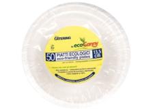 Eco piatti bio-compostabile linea everyday - piatto fondo 13,5 cm capacità 350 cc canna da zucchero - D07299