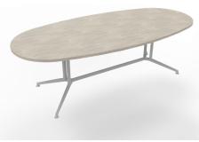 Tavolo riunione con piano melaminico ovale colore Cemento misura 240x110 h 76 per 8 persone X2ITO24-CL-A