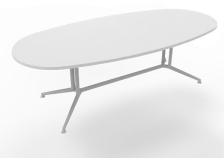 Tavolo riunione con piano melaminico ovale colore Grigio misura 240x110 h 76 per 8 persone X2ITO24-GR-A