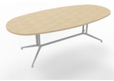 Tavolo riunione con piano melaminico ovale colore Rovere misura 240x110 h 76 per 8 persone X2ITO24-RK-A