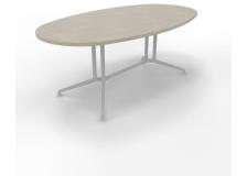 Tavolo riunione con piano melaminico ovale colore Cemento misura 200x110 h 76 per 8 persone X2ITO20-CL-A