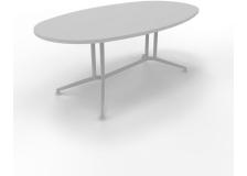 Tavolo riunione con piano melaminico ovale colore Grigio misura 200x110 h 76 per 8 persone X2ITO20-GR-A