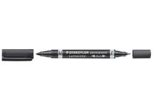 Marcatore Lumocolor&reg; permanent duo Staedtler - 0,6-1,5 mm - nero - 348-9