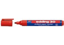 Marcatore edding 30 permanente punta tonda rosso - Z00370