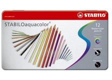 Astuccio metallo 12 pastelli stabilo aquacolor 1612 - Z01007