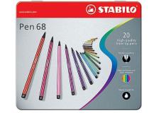 Scatola metallo 20 pennarelli pen 6820 stabilo - Z01011