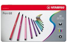 Scatola metallo 30 pennarelli stabilo pen 6830 - Z01012