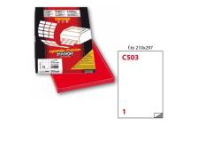 Etichetta adesiva c/503 rosso 100fg A4 210x297mm (1et/fg) markin - Z01207