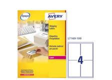 Etichetta adesiva l7169 bianca 100fg A4 99,1x139mm (4et/fg) avery - Z01725