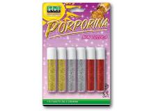 Busta 6 tubi porporina glitter assortito 2gr lebez - Z02039