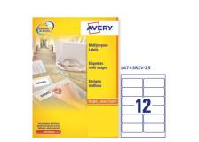 Etichetta adesiva l4743rev bianca rimov. 25fg A4 99,1x42,3mm (12et/fg) laser - Z02079