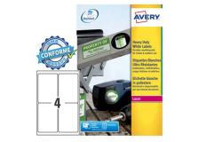 Poliestere adesivo l4774 bianco 20fg A4 99,1x139mm (4et/fg) laser avery - Z02160