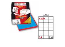 Etichetta adesiva c/500 blu 100fg A4 70x36mm (24et/fg) markin - Z02369