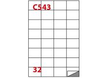 Etichetta adesiva c/543 bianca 100fg A4 52,5x37mm (32et/fg) markin - Z02382
