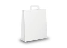 Blister 25 shoppers 18x8x25cm bianco neutro piattina - Z02812