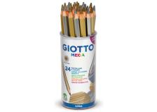 Barattolo 24 pastelli giotto mega oro/argento fila - Z02938