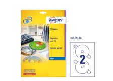 Etichetta adesiva j8676 bianca opaca cd/dvd 25fg A4 ø117mm (2et/fg) inkjet - Z02977