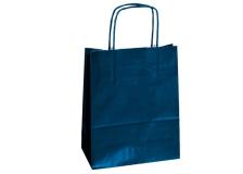 25 shoppers carta kraft 22x10x29cm twisted blu - Z03402