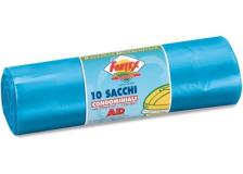 10 sacchi immondizia 70x110cm 120lt hd 16µ azzurro logex - Z03524