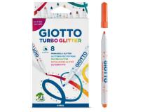 Astuccio 8 pennarelli turbo glitter giotto - Z04489